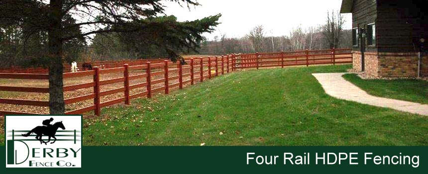 4 rail pasture fencing hdpe, pvc, vinyl, wood