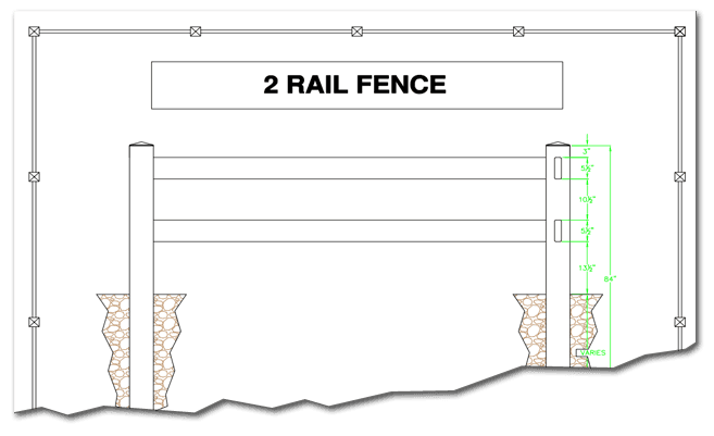 two rail horse fence - HDPE, Vinyl, PVC