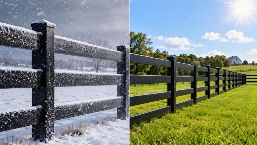Weather resistant HDPE fencing durability